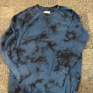 Goodfellow Blue Black Tie Dye Medium Long Sleeve Crew Neck Sweatshirt